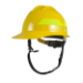 Bullard Wildfire Helmet – cap brim yellow wildland firefighting helmet with ratchet suspension, side angle view