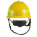Bullard Wildfire Helmet – cap brim yellow wildland firefighting helmet with ratchet suspension, back view