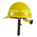 Bullard Wildfire Helmet – cap brim yellow wildland firefighting helmet with ratchet suspension, left side view