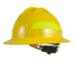 Bullard Wildfire Helmet – full brim yellow wildland firefighting helmet, side angle view