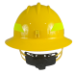 Bullard Wildfire Helmet – full brim yellow wildland firefighting helmet, back view