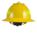 Bullard Wildfire Helmet – full brim yellow wildland firefighting helmet, front view