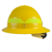 Bullard Wildfire Helmet – full brim yellow wildland firefighting helmet, left side view