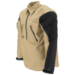 Coaxsher BetaX Wildland Fire Shirt – khaki and black fire-resistant shirt, angled front view