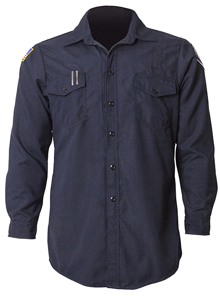 firefighter dress uniform shirts LION StationWear NOMEX IIIA Battalion Shirt | Durable & Professional Uniform for Duty Wear | Flame Resistant | Traditional Military Look Shirt The formal firefighter uniform shirt has a full badge sling and comes with a hidden pen compartment in the left breast pocket Fire Station Uniforms - LineGear