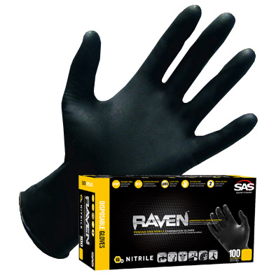 SAS Safety Raven Powder-Free Nitrile Disposable Glove