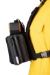 True North Gear Dozer Chest Radio Harness on Wildland Firefighter - Close-up Side View Shown with BKR Radio With Clamshell