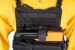 True North Gear Dozer Chest Radio Harness on Wildland Firefighter - Close-up View Shown with BKR Radio With Clamshell