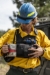 True North Gear Dozer Chest Radio Harness on Wildland Firefighter Pulling out Fire Shelter