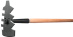 Vallfirest Gorgui Classic Multi-Purpose Tool - A versatile tool with an ergonomic eucalyptus wooden handle used for all types of grounds and fuels, side view
