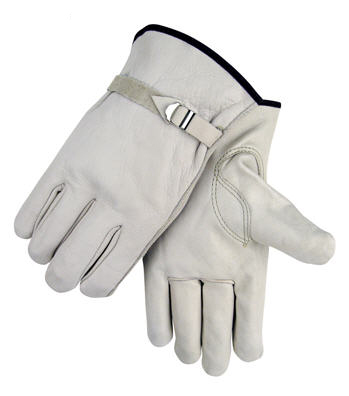Heavy Duty Cowhide Work/Driving Glove with Pull Strap - Case of 12