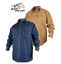 FR Cotton Work Shirt Long Sleeve ASTM 6413 Limited Wash black stallion, bsx, revco